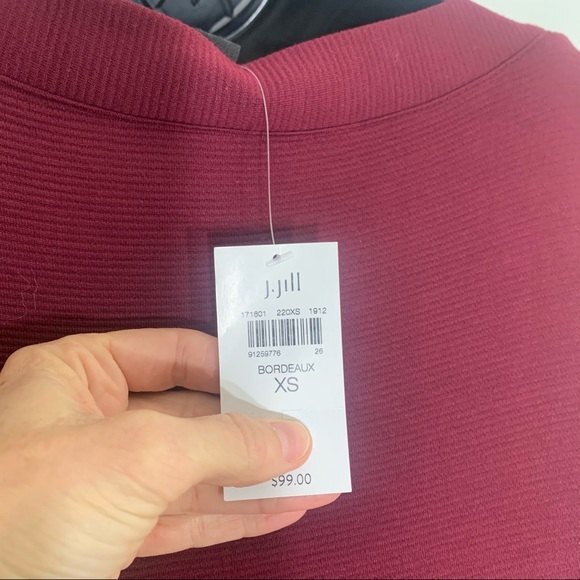 J. JILL WEAREVER COLLECTION Shift Ribbed Long Sleeve Dress Bordeaux Size… - Picture 5 of 12